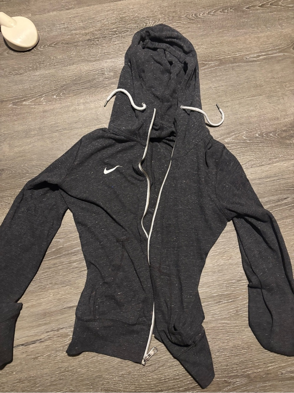 Nike Women's Black Heather Utility Hoodie with White Accents